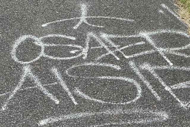 Even the black paths in Craigavon, Co Armagh have not escaped the graffiti surge.