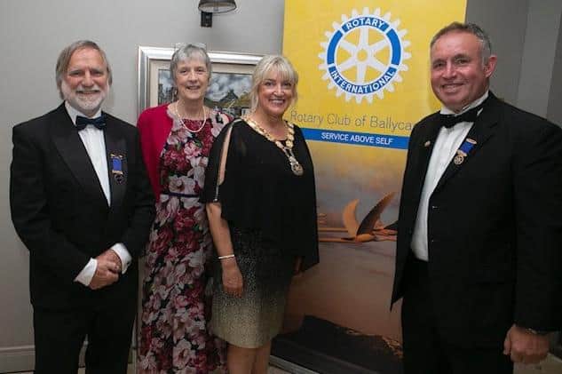 Members of Ballycastle Rotary Club: Past President John Ward, Community Chair Mary O’Driscoll, Diana Evans President and Past President Brian Jamieson