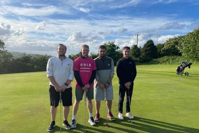 Declan White, Danny Magill, Jonathan Crooks and Adam McGivern took on the challenge for RNIB.