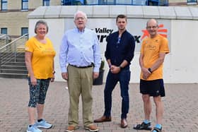 Ruth Shields, parkrun Director, Chair of LCCC’s Development Committee, Ald Allan Ewart MBE; Russ Jeffreys, CEO parkrun Global and Matt Shields, parkrun Director