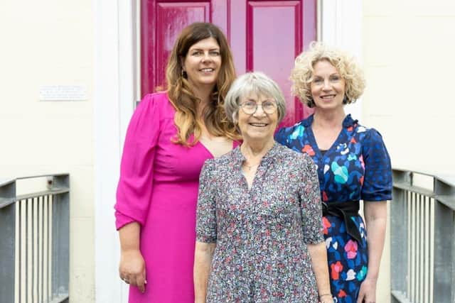 Flowerfield Arts Centre recently hosted a showcase event featuring the crafts, stories and songs of creatives taking part in the Northword Storytagging Project. Pictured L-R are: Artist Michelle McGarvey, Textile Artist and fashion designer Angela Turkington, and Storyteller Kate Murphy