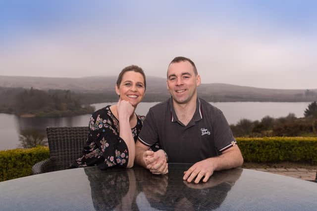 Angela and Frank McCabe at the Charis Centre near Cookstown where they sought solace while  Angela battled cancer. Angela died in March 2019 and her family continue to run the Angela McCabe Cup Tournament in her memory to raise funds for charity.