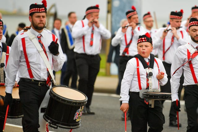 One of the bands at the Carrickfergus parade.