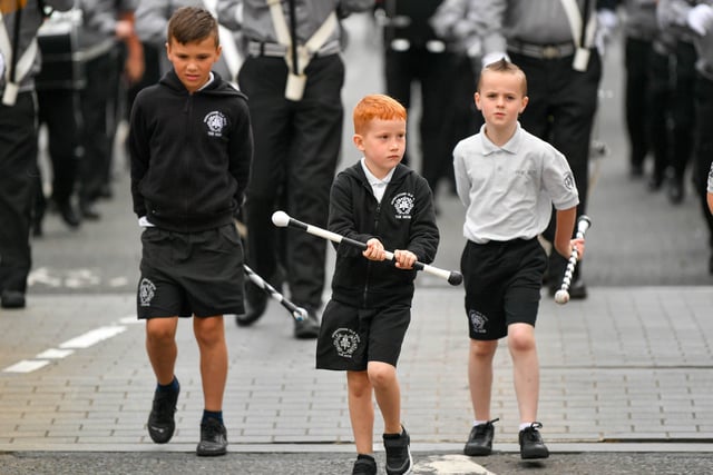 Young band members take part in the Mini Twelfth in Carrickfergus.