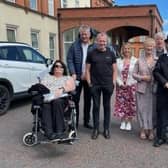 Members of the Thompson House Hospital Relatives Support Group; Yvonne and Martin Adams, Kyle Suckling (singer & volunteer), Gillian McConvey, Edna Elliott, Dermott Hutchinson, John Guiney, Ken Patterson and Brenda Hannawin