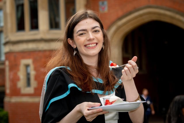 Eloise Conway celebrates her graduation at Queen's.