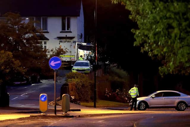 The scene of a security alert sparked by a suspicious object in Ballymoney .Picture: Steven McAuley/McAuley Multimedia