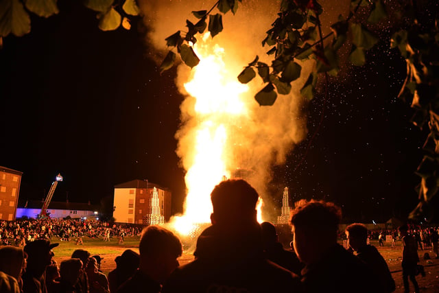 The bonfire event attracted a big crowd.
