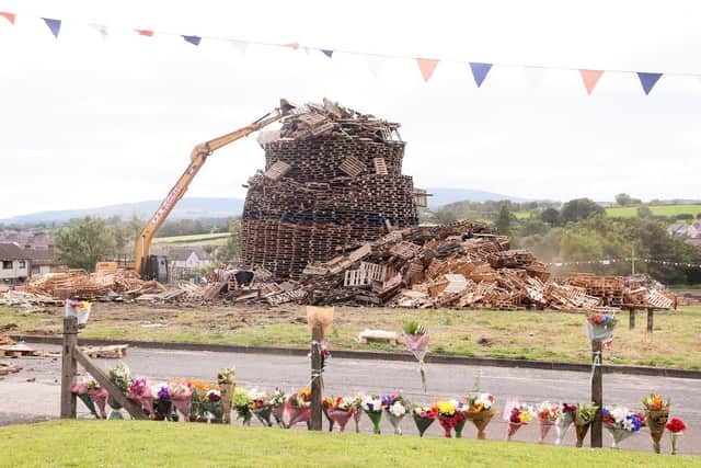 The Antiville bonfire was dismantled on Sunday after the tragedy. 

Picture: Jonathan Porter/PressEye