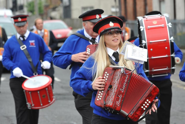 Petticrew Memorial Accordion Band taking part in the parad. Picture: Pacemaker Press