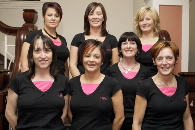Pictured are the Claire McDowell Adult Irish Dancing Team - 'The Pink Ladies' - who took to the stage during the Festival in October 2008