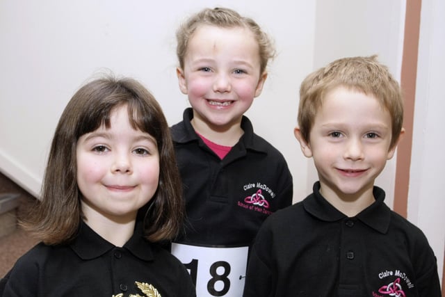 Pictured are Juliet McInnes  Ryan Doherty and Abigail Forgrave, who were all winners at the Claire McDowell Dancing Festival in October 2009