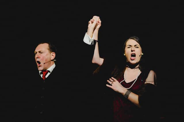 James Doran as Sir Edward Carson and Rosie McClelland as Lady Massereene