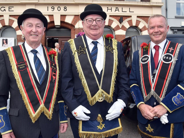 Ready for the road on the 13th are Sir Knights, Robert Fryers, Robert Clarke and Andy Hoffin. PT29-201.