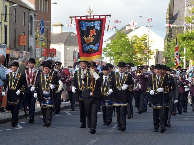 The RBP July 13 parade makes its way through Portadown town centre. PT29-236.