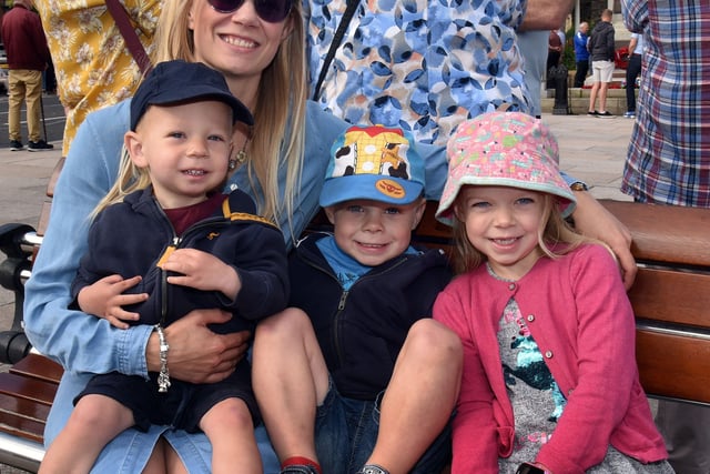Pictured at the Thirteenth parade in the Town Centre are, Sarah Williamson and children from left, Elijah (1), Jacob (3) and Ella (6). PT29-212.