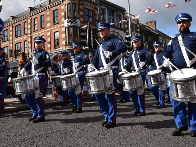 Portadown Defenders Flute Band drummers. PT29-226.