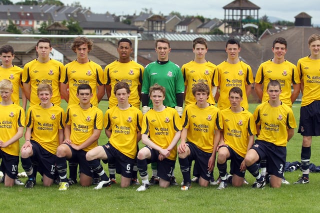 Limavady United, who played NECSL in the Foyle cup under 16 tournament at the Leafair playing fields.  INLS 1230-529MT.