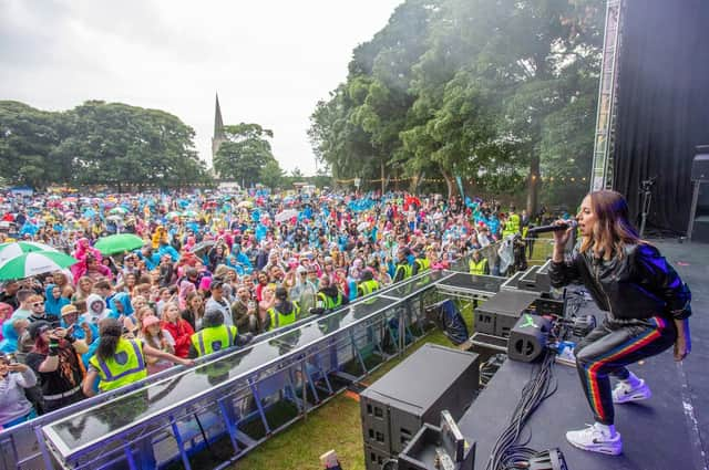 Melanie C woos the crowd at Glenarm. Photos by Paul Faith