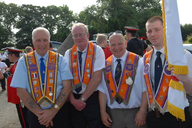 Joe McConnell, George Robinson, Don McConkey and Chris McConkey at the Twelfth in 2013. Picture: Peter Rippon.