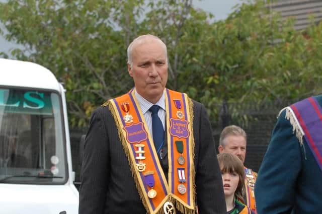Joe McConnell marching with LOL 884 in 2007. Picture: Peter Rippon