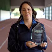 Lee Campbell with her Sport NI SportMaker Award.