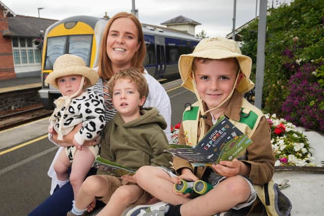Adventure is just the ticket to a fun-filled family summer with Translink Pictured is Karen Lynch with wee Explorers Albie, Theo, and Nola