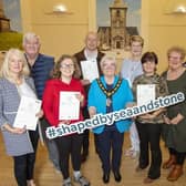 Candidates who completed the accredited course in storytelling pictured with the Deputy Mayor of Mid and East Antrim, Beth Adger