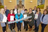 Candidates who completed the accredited course in storytelling pictured with the Deputy Mayor of Mid and East Antrim, Beth Adger