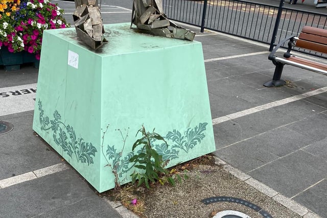 Weeds in  Lurgan town centre. Upper Bann MP Carla Lockhart has complained about the state of the town centres in Portadown and Lurgan, Co Armagh.