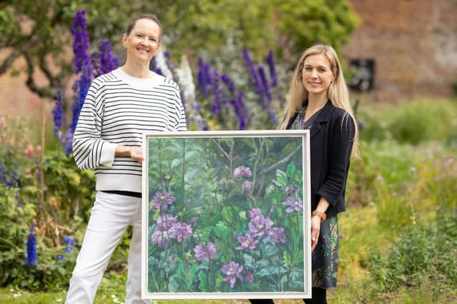 Creative Peninsula artist Pandora Butterfield and Emily Crawford, Arts and Heritage Manager with Ards and North Down Borough Council pictured at the Creative Peninsula programme launch in The Walled Garden, Helen’s Bay