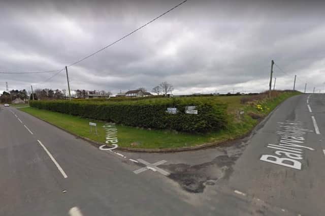 The Ballyvallagh Road junction with the Carneal Road, Larne. Picture: Google