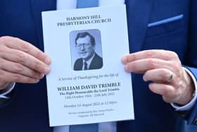 The funeral of 
Lord Trimble took place in Lisburn. 
Picture by Colm Lenaghan/Pacemaker