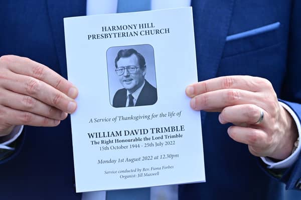 The funeral of 
Lord Trimble took place in Lisburn. 
Picture by Colm Lenaghan/Pacemaker