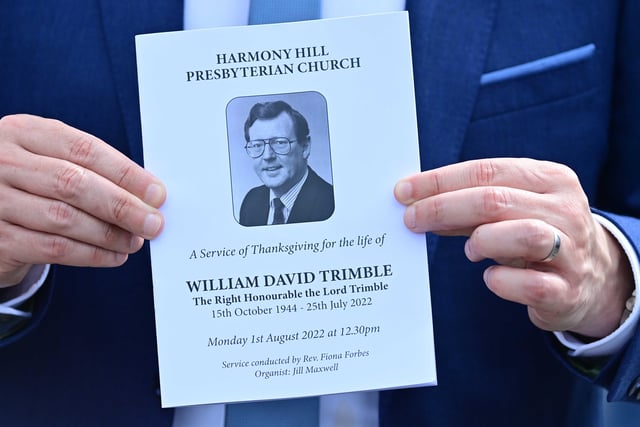 The funeral of
Lord Trimble took place in Lisburn.
Picture by Colm Lenaghan/Pacemaker