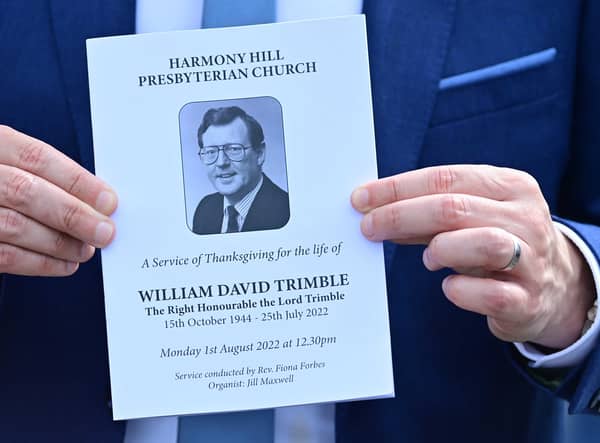 The funeral of Lord Trimble took place in Lisburn. Picture by Colm Lenaghan/Pacemaker