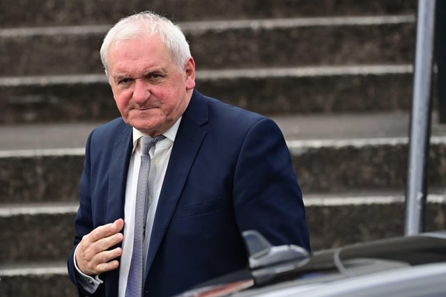 Former Taoiseach Bertie Ahern arrives  at Harmony Hill Presbyterian Church, Lisburn. Picture by Colm Lenaghan/Pacemaker