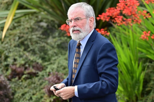 Former Sinn Fein president 
Gerry Adams  attends the funeral of David Trimble  at Harmony Hill Presbyterian Church, Lisburn..
Picture by Colm Lenaghan/Pacemaker