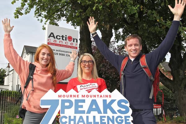 Sarah Agnew, Waites Gym,  Leigh Osborne, Community & Public Fundraising Manager at Action Cancer and David Simpson, Simpson Developments