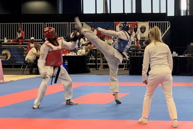Local man Peter Stewart competed in five Taekwondo events at the World Fire and Police Games recently