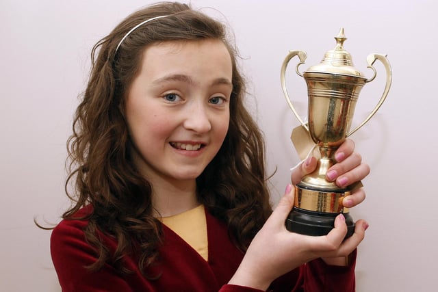 Ailish Deeney of the Dominic Graham School of Dancing pictured with the cup she won in the Reel and Jig 9-10 age group section at the Irish Dancing Festival held in Coleraine Town Hall in March 2010
