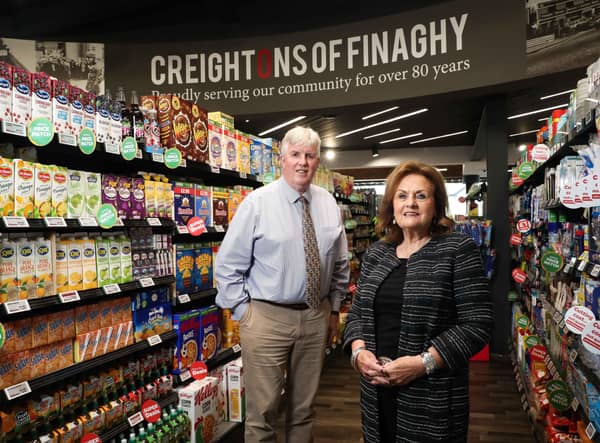 Niall Creighton and Gail Boyd who own Creightons Creightons EUROSPAR of Finaghy, Creightons EUROSPAR of Balmoral and Creightons SPAR of Blacks Road