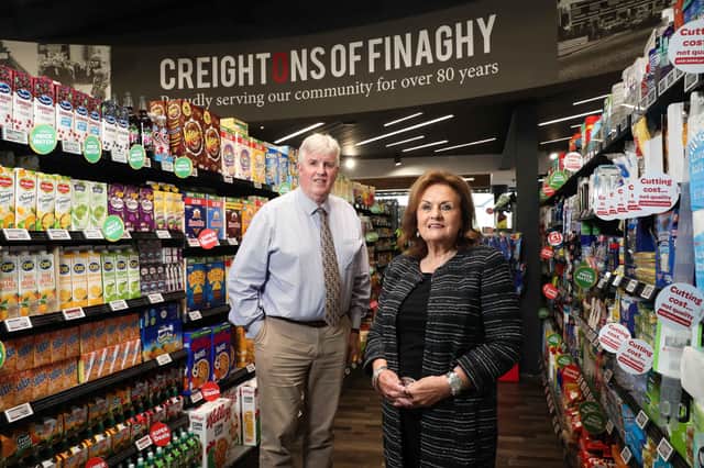 Niall Creighton and Gail Boyd who own Creightons Creightons EUROSPAR of Finaghy, Creightons EUROSPAR of Balmoral and Creightons SPAR of Blacks Road