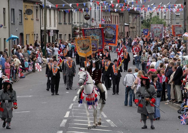 The Twelfth demonstrations led by King Billy make their way through Maguiresbridge, Co Fermanagh in 2006. Picture: John McVitty/News Letter archives