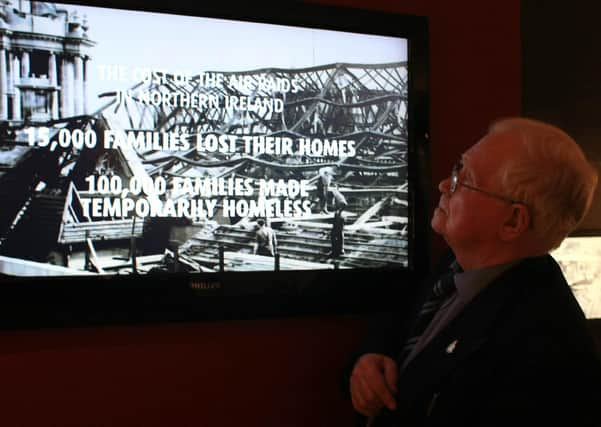 Bob Pritchard who served in the RAF from 1940-1946 looks at the Blitz ruins in Belfast during the Second World War in 2007. Picture: Gavan Caldwell/News Letter archivesBob Pritchard who served in the RAF from 1940-1946 looks at the Blitz ruins in Belfast during the Second World War in 2007. Picture: Gavan Caldwell/News Letter archives