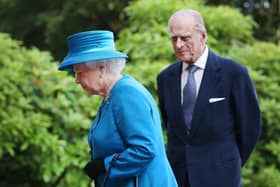 Queen Elizabeth II and Prince Philip, Duke of Edinburgh arrive at Hillsborough Castle on June 23, 2014..  (Photo by Peter Macdiarmid/Getty Images)