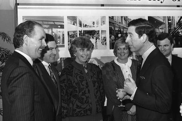 Prince Charles talks to representatives of the Belfast business community during his visit to Northern Ireland in March 1991. Pictures: Trevor Dickson and Cecil McCausland/News Letter archives