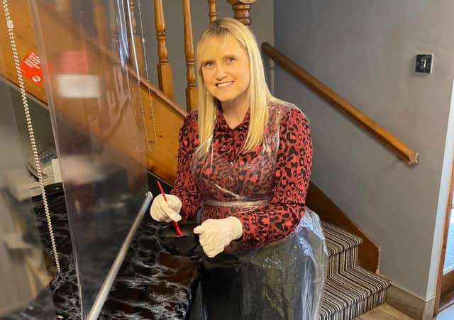 Anne Cobb, owner of Eclipze Hair Studio in Dromore Co Down, says her staff and clients can't wait to open up again this Friday.