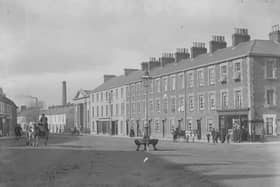 Bridge Street showing First Presbyterian Church, Portadown, Co Armagh. NLI Ref: EAS_0093. Picture: National Library of Ireland