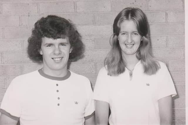 Trevor Woods and Linda Andrews who reached the semi-final of the Mixed Doubles in the European Junior Championships in Copenhagen April 1975